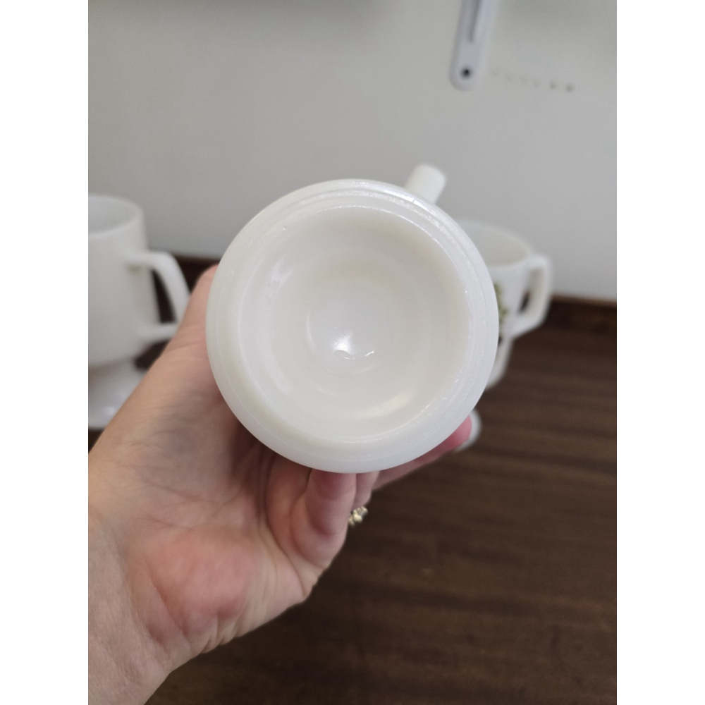 Vintage Footed Milk Glass "Spice Of Life" Coffee/hot Chocolate Mug. - Picture 7 of 12